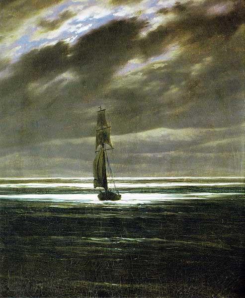 Caspar David Friedrich Seascape by Moonlight, also known as Seapiece by Moonlight Spain oil painting art
